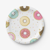 Donut Paper Tellers Pink Birthday Dusche Doughnut Pappteller (Vorderseite)