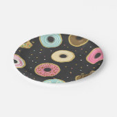 Donut Paper Tellers Pink Birthday Dusche Doughnut Pappteller (Schrägansicht)