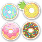 Donut Party Aufkleber (Vorderseite)