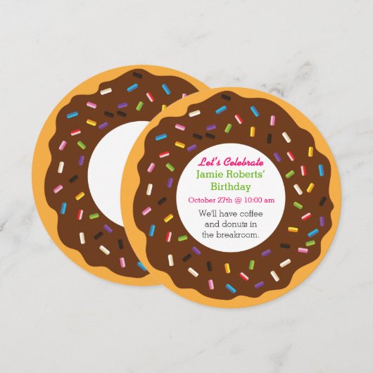 Donut Party Einladung (Vorne/Hinten)