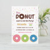 Donut Party Einladung (Stehend Vorderseite)