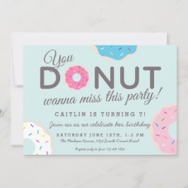 Donut-Party Einladungen | Donut Birthday Party