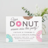 Donut-Party Einladungen | Donut Birthday Party (Stehend Vorderseite)