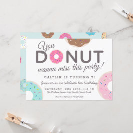 Donut-Party Einladungen | Donut Birthday Party
