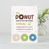 Donut Party Foto Einladung (Stehend Vorderseite)