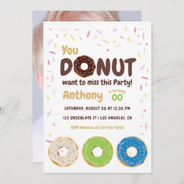 Donut Party Foto Einladung