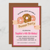 Donut Party für Kindergeburt Einladung (Vorne/Hinten)
