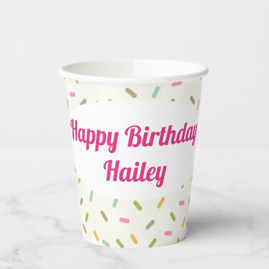 Donut Party Personalisiert Pappbecher (Links)