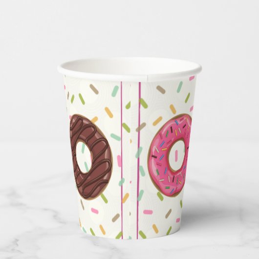 Donut Party Personalisiert Pappbecher (Rechts)