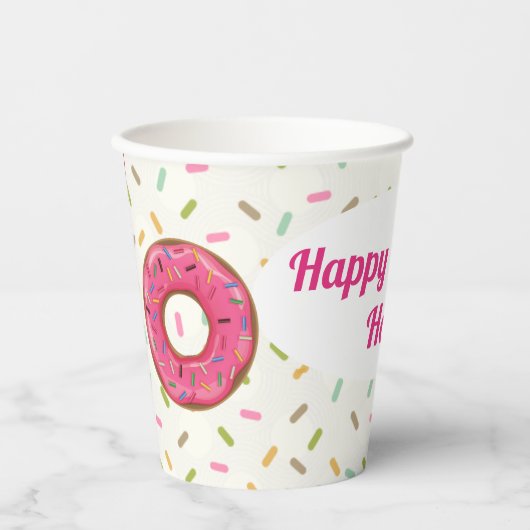 Donut Party Personalisiert Pappbecher (Vorderseite)
