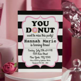 Donut Party zum Geburtstag Einladung
