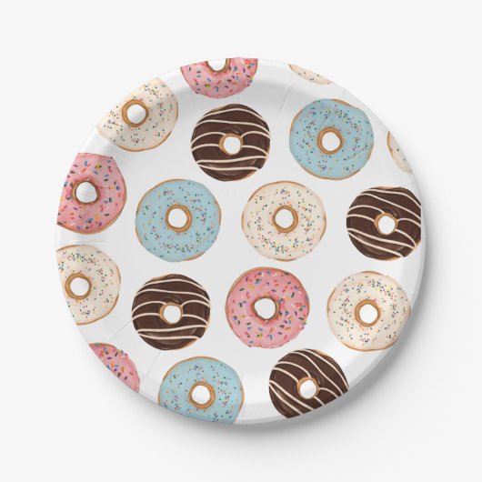 Donut Pattern Birthday Paper Teller (Vorderseite)