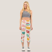 Donut Pattern Capri Leggings (Vorderseite)