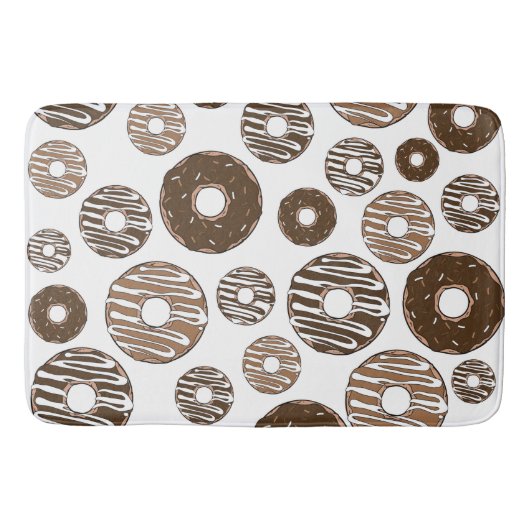 Donut Pattern, Chocolate Donuts, Karamel Donuts Badematte (Vorderseite)