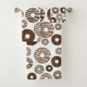 Donut Pattern, Chocolate Donuts, Karamel Donuts Badhandtuch Set (Insitu)