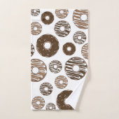 Donut Pattern, Chocolate Donuts, Karamel Donuts Badhandtuch Set (Handtuch)