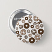 Donut Pattern, Chocolate Donuts, Karamel Donuts Button (Vorne & Hinten)