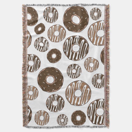 Donut Pattern, Chocolate Donuts, Karamel Donuts Decke (Vorderseite Vertikal)
