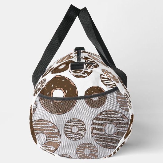 Donut Pattern, Chocolate Donuts, Karamel Donuts Duffle Bag (Rechts)