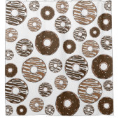 Donut Pattern, Chocolate Donuts, Karamel Donuts Duschvorhang (Vorderseite)