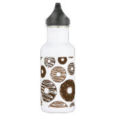 Donut Pattern, Chocolate Donuts, Karamel Donuts Edelstahlflasche (Rechts)