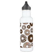 Donut Pattern, Chocolate Donuts, Karamel Donuts Edelstahlflasche (Rechts)