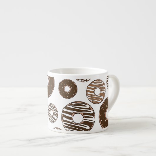 Donut Pattern, Chocolate Donuts, Karamel Donuts Espressotasse (Vorderseite Rechts)