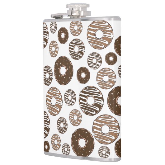 Donut Pattern, Chocolate Donuts, Karamel Donuts Flachmann (Links)