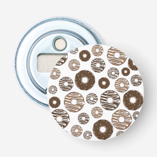 Donut Pattern, Chocolate Donuts, Karamel Donuts Flaschenöffner (Vorderseite)