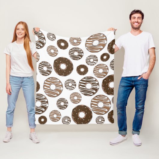 Donut Pattern, Chocolate Donuts, Karamel Donuts Fleecedecke (Beispiel)