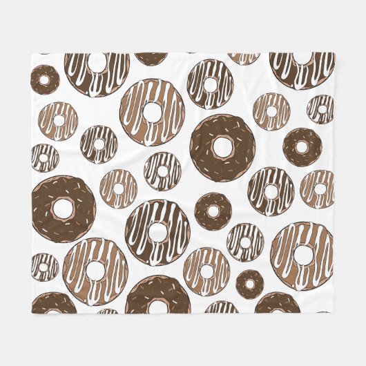 Donut Pattern, Chocolate Donuts, Karamel Donuts Fleecedecke (Vorderseite (Horizontal))