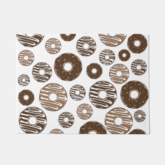 Donut Pattern, Chocolate Donuts, Karamel Donuts Fußmatte (Vorderseite)