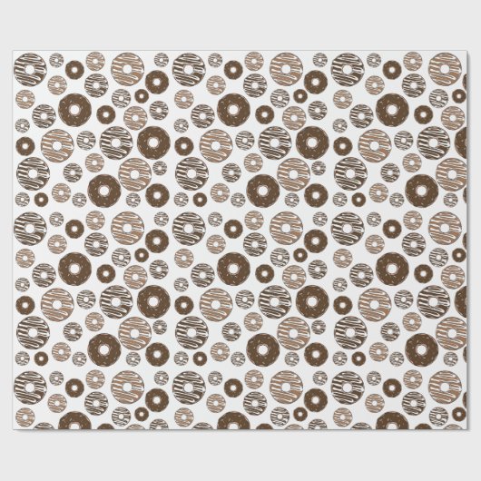 Donut Pattern, Chocolate Donuts, Karamel Donuts Geschenkpapier (Flach)