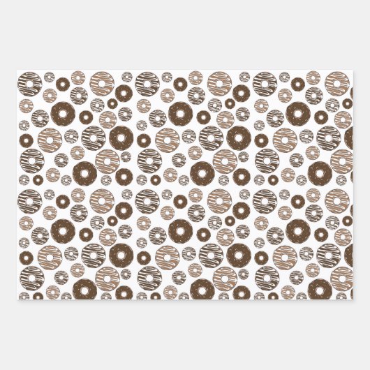 Donut Pattern, Chocolate Donuts, Karamel Donuts Geschenkpapier Set (Vorderseite)