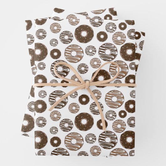 Donut Pattern, Chocolate Donuts, Karamel Donuts Geschenkpapier Set (Beispiel)