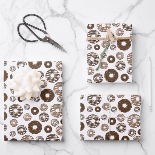 Donut Pattern, Chocolate Donuts, Karamel Donuts Geschenkpapier Set (Vorderseite)