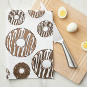Donut Pattern, Chocolate Donuts, Karamel Donuts Geschirrtuch (Viertel Falte)