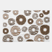 Donut Pattern, Chocolate Donuts, Karamel Donuts Geschirrtuch (Horizontal)
