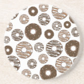 Donut Pattern, Chocolate Donuts, Karamel Donuts Getränkeuntersetzer (Vorne)