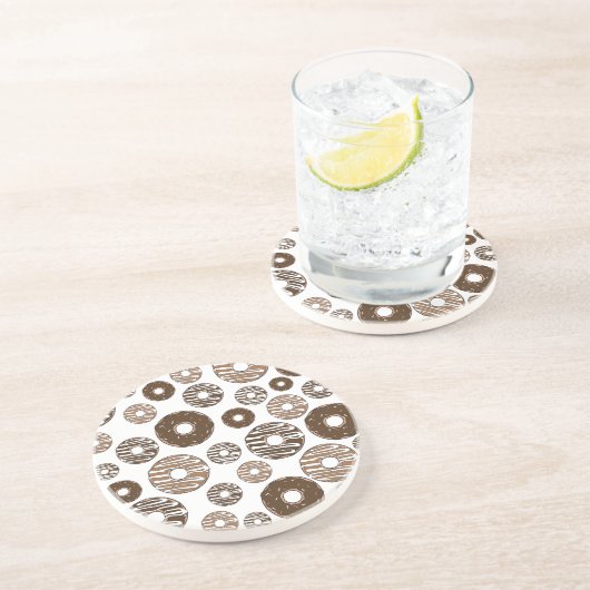 Donut Pattern, Chocolate Donuts, Karamel Donuts Getränkeuntersetzer (Seite)