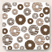 Donut Pattern, Chocolate Donuts, Karamel Donuts Getränkeuntersetzer (Vorderseite)