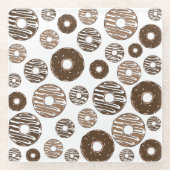 Donut Pattern, Chocolate Donuts, Karamel Donuts Glasuntersetzer (Vorderseite)