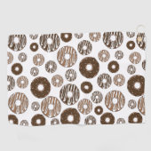 Donut Pattern, Chocolate Donuts, Karamel Donuts Golfhandtuch (Horizontal)
