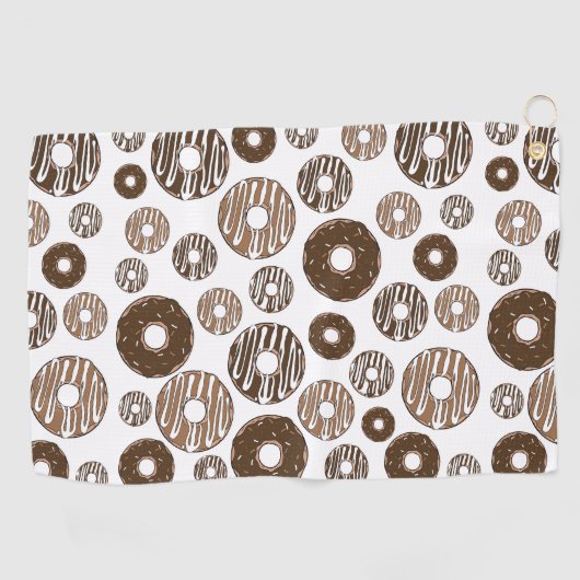 Donut Pattern, Chocolate Donuts, Karamel Donuts Golfhandtuch (Horizontal)