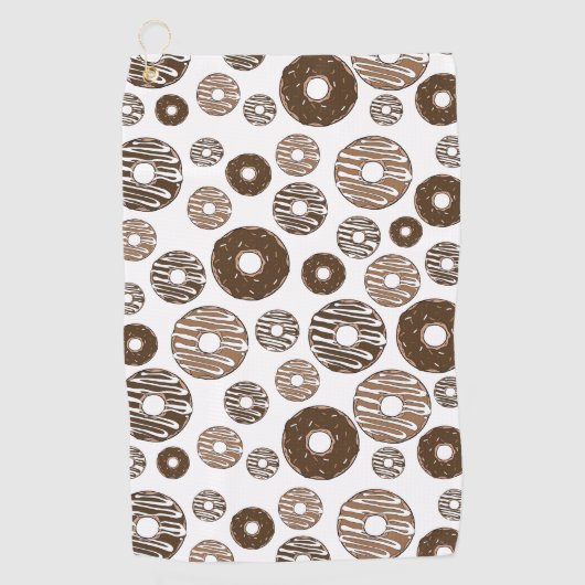 Donut Pattern, Chocolate Donuts, Karamel Donuts Golfhandtuch (Vorderseite)