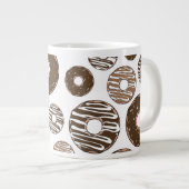 Donut Pattern, Chocolate Donuts, Karamel Donuts Jumbo-Tasse (Vorderseite Rechts)