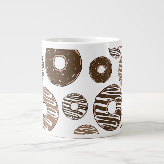 Donut Pattern, Chocolate Donuts, Karamel Donuts Jumbo-Tasse (Vorderseite)