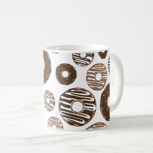 Donut Pattern, Chocolate Donuts, Karamel Donuts Kaffeetasse (VorderseiteRechts)
