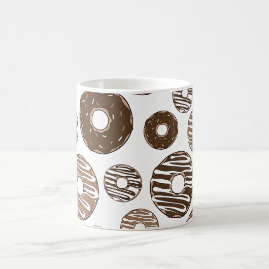Donut Pattern, Chocolate Donuts, Karamel Donuts Kaffeetasse (Mittel)