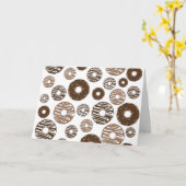 Donut Pattern, Chocolate Donuts, Karamel Donuts Karte (Gelbe Blume)
